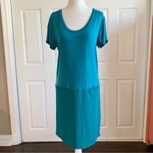 Anthropologie Dolan Teal Blue Drop Waist Dress